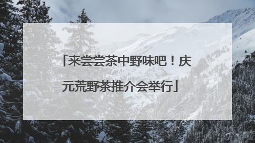 来尝尝茶中野味吧！庆元荒野茶推介会举行