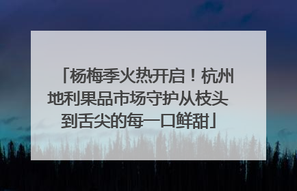 杨梅季火热开启！杭州地利果品市场守护从枝头到舌尖的每一口鲜甜