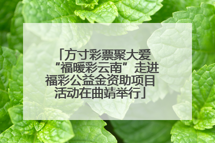 方寸彩票聚大爱 “福暖彩云南”走进福彩公益金资助项目活动在曲靖举行