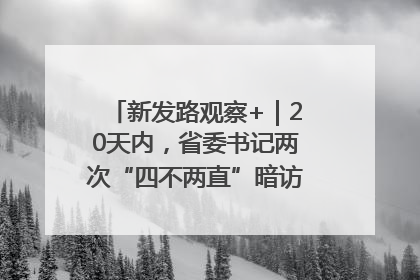 新发路观察+｜20天内，省委书记两次“四不两直”暗访，有何深意？