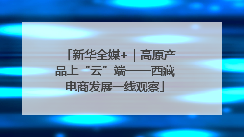 新华全媒+｜高原产品上“云”端——西藏电商发展一线观察