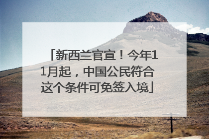 新西兰官宣！今年11月起，中国公民符合这个条件可免签入境