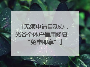 无须申请自动办，光谷个体户信用修复“免申即享”