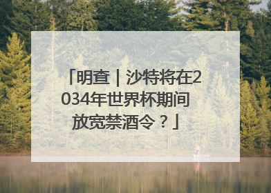 明查｜沙特将在2034年世界杯期间放宽禁酒令？