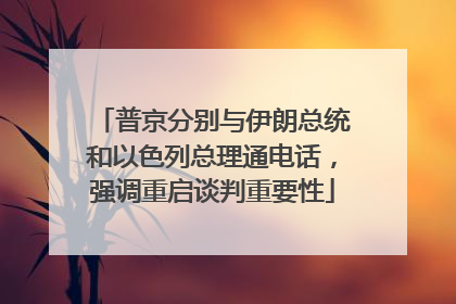 普京分别与伊朗总统和以色列总理通电话，强调重启谈判重要性