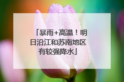 暴雨+高温！明日沿江和苏南地区有较强降水