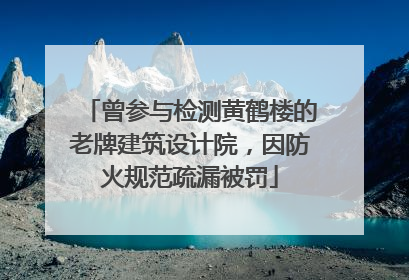 曾参与检测黄鹤楼的老牌建筑设计院，因防火规范疏漏被罚