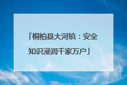 桐柏县大河镇：安全知识浸润千家万户
