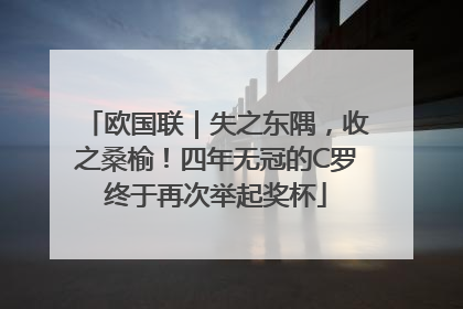 欧国联｜失之东隅，收之桑榆！四年无冠的C罗终于再次举起奖杯