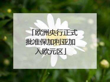 欧洲央行正式批准保加利亚加入欧元区