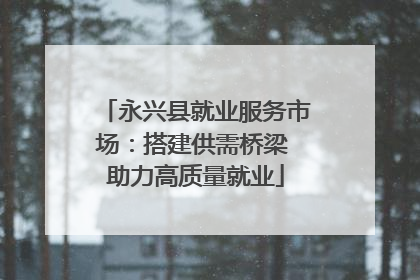 永兴县就业服务市场：搭建供需桥梁 助力高质量就业
