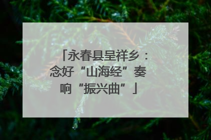 永春县呈祥乡：念好“山海经”奏响“振兴曲”