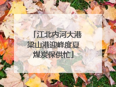 江北内河大港梁山港迎峰度夏煤炭保供忙