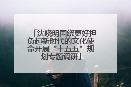 沈晓明围绕更好担负起新时代的文化使命开展“十五五”规划专题调研