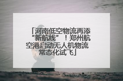 河南低空物流再添“新航线”！郑州航空港启动无人机物流常态化试飞