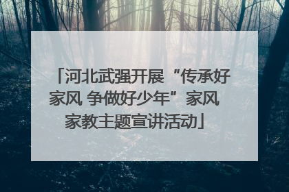 河北武强开展“传承好家风 争做好少年”家风家教主题宣讲活动
