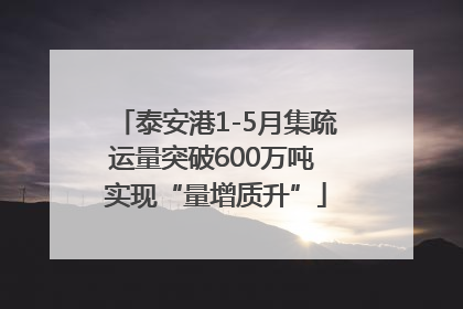 泰安港1-5月集疏运量突破600万吨 实现“量增质升”