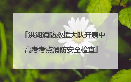 洪湖消防救援大队开展中高考考点消防安全检查