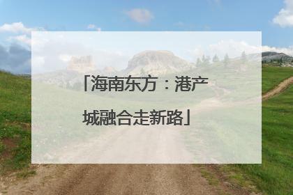 海南东方：港产城融合走新路