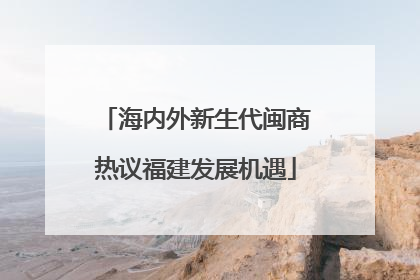 海内外新生代闽商热议福建发展机遇