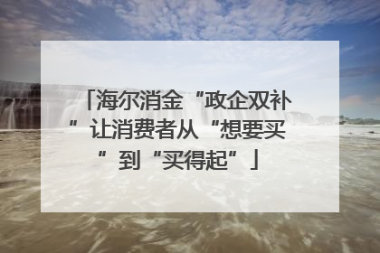 海尔消金“政企双补”让消费者从“想要买”到“买得起”