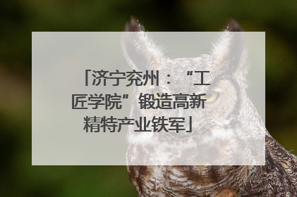 济宁兖州：“工匠学院”锻造高新精特产业铁军