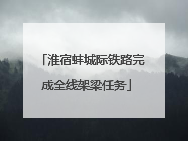淮宿蚌城际铁路完成全线架梁任务