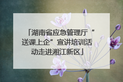 湖南省应急管理厅“送课上企”宣讲培训活动走进湘江新区