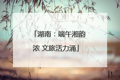 湖南：端午湘韵浓 文旅活力涌