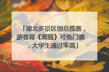 湖北多景区创意揽客，游客背《离骚》可免门票，大学生通过率高