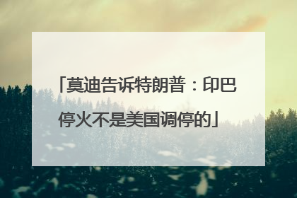 莫迪告诉特朗普：印巴停火不是美国调停的