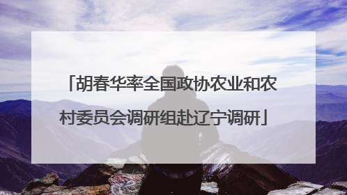 胡春华率全国政协农业和农村委员会调研组赴辽宁调研