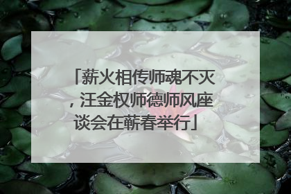 薪火相传师魂不灭，汪金权师德师风座谈会在蕲春举行