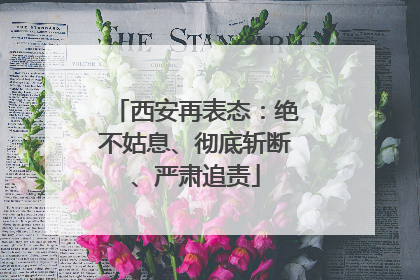西安再表态：绝不姑息、彻底斩断、严肃追责