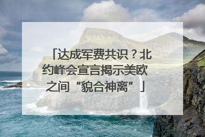 达成军费共识？北约峰会宣言揭示美欧之间“貌合神离”