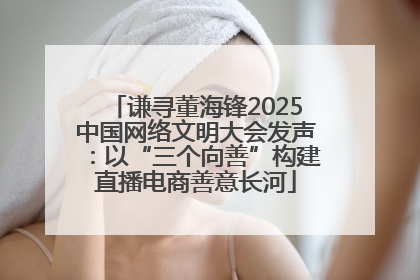 谦寻董海锋2025中国网络文明大会发声：以“三个向善”构建直播电商善意长河