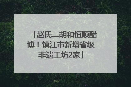 赵氏二胡和恒顺醋博！镇江市新增省级非遗工坊2家
