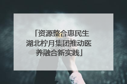 资源整合惠民生 湖北柠月集团推动医养融合新实践