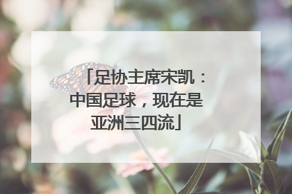 足协主席宋凯：中国足球，现在是亚洲三四流