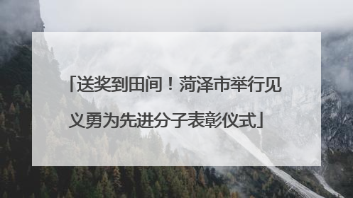 送奖到田间！菏泽市举行见义勇为先进分子表彰仪式