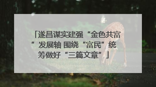 遂昌谋实建强“金色共富”发展轴 围绕“富民”统筹做好“三篇文章”