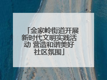 金家岭街道开展新时代文明实践活动 营造和谐美好社区氛围