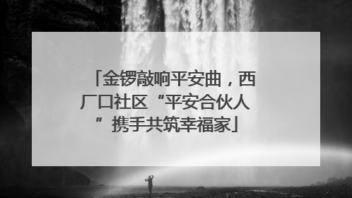 金锣敲响平安曲，西厂口社区“平安合伙人”携手共筑幸福家