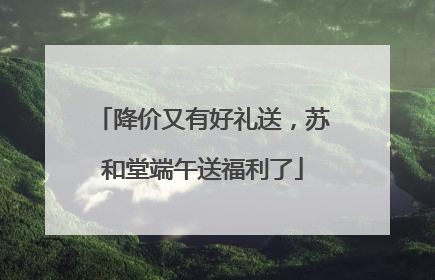 降价又有好礼送，苏和堂端午送福利了