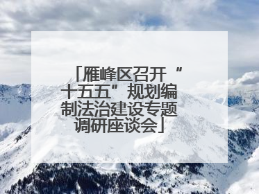 雁峰区召开“十五五”规划编制法治建设专题调研座谈会