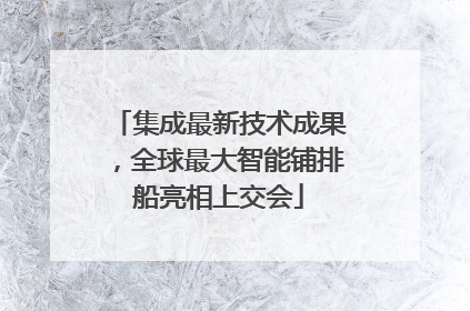 集成最新技术成果,全球最大智能铺排船亮相上交会