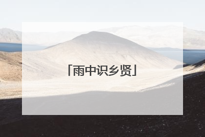 雨中识乡贤