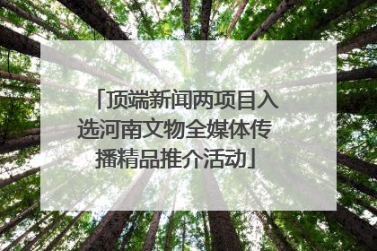 顶端新闻两项目入选河南文物全媒体传播精品推介活动