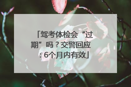 驾考体检会“过期”吗？交警回应：6个月内有效