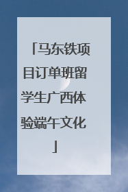 马东铁项目订单班留学生广西体验端午文化